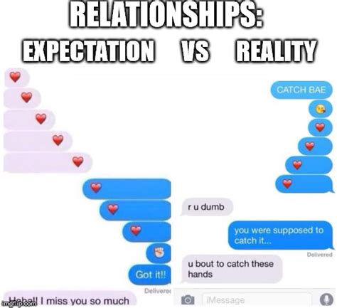 image tagged in relationships expectation vs reality imgflip