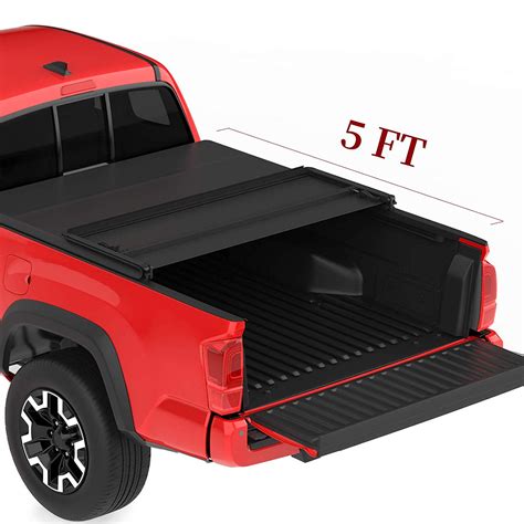Upgraded Soft Tri Fold Truck Bed Tonneau Cover On Top Compatible For