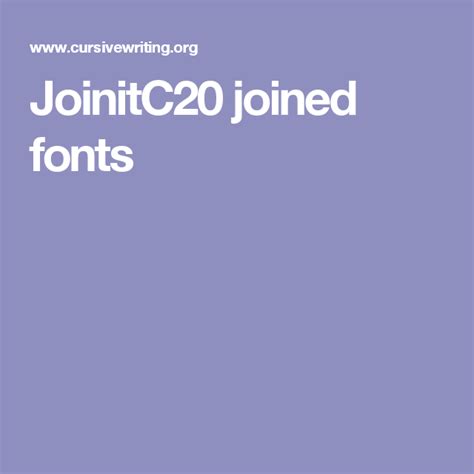 Joinitc20 Joined Fonts Handwriting Fonts Cursive Writing Handwriting