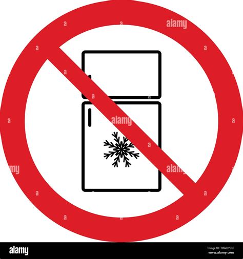 No Refrigerator Icon Do Not Freeze Prohibited Sign Stock Vector Image