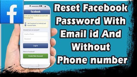 How To Reset Facebook Password With Email Id And Without Phone Number Youtube