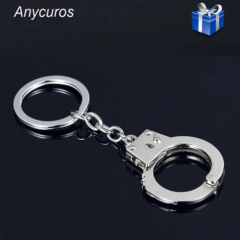 Fashion Funny Accessories Police Handcuff Keychain Alloy Car Key
