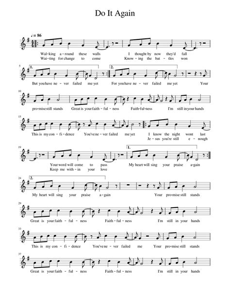 Do It Again Sheet Music For Piano Solo Easy