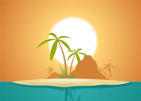 Idyllic Island Poster 261439 Vector Art At Vecteezy