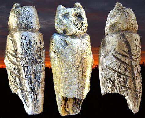 Bone Carved Owl Effigy Scott County Missouri Native American Tools
