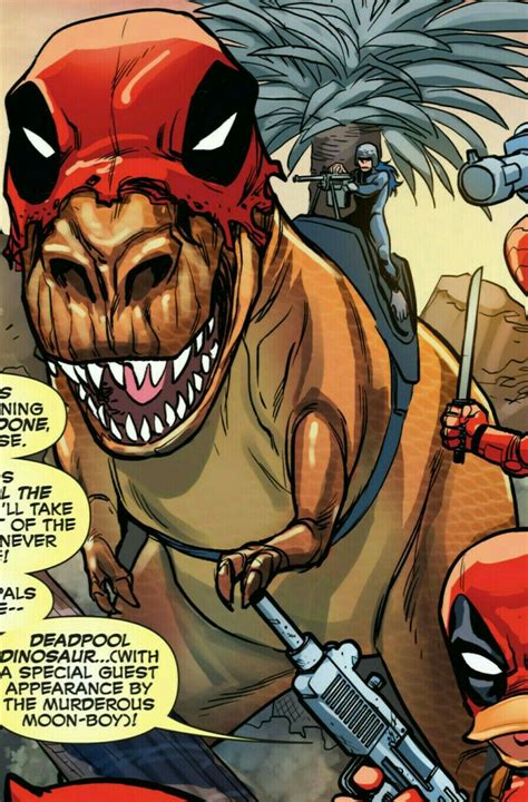 Deadpool Dinosaur And Moonboy Deadpool Dinosaur Superhero Anime