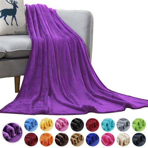 Howarmer Large Purple Fleece Throw Blankets Throw Size Soft Fuzzy Blanket For Women Men And