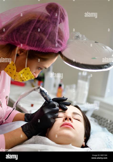 Cosmetologist Does Hardware Skin Care For Girls Face Stock Photo Alamy