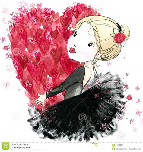 Download the print in 8″ x 10″, 5″ x 7″ or even as a cute card! Cute Girl With Red Heart. Valentine Day. Stock ...