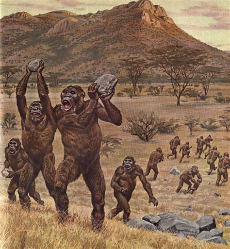 Paranthropus Robustus By Jay Matternes Prehistoric Animals