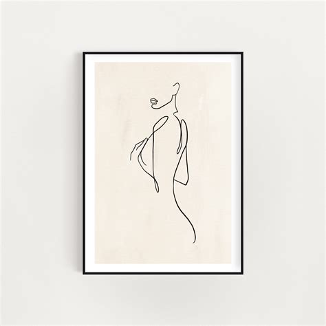Female Body Line Art Poster Minimalist Female Line Art Print
