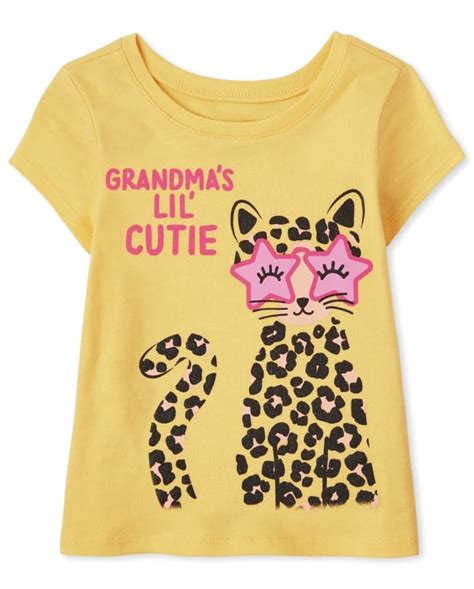 Baby And Toddler Girls Short Sleeve Grandmas Lil Cutie Leopard