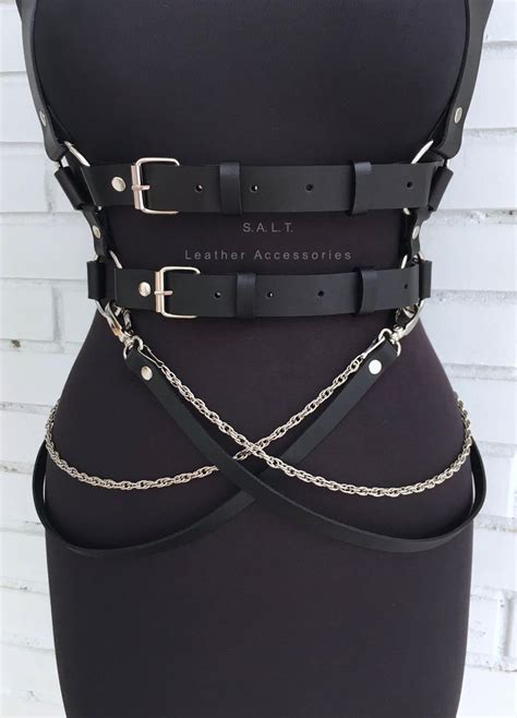 Harness With Double Belt Black Leather Harness Women Harness Harness