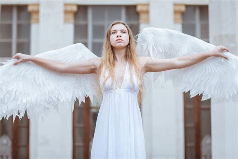 Portrait Of An Angel Girl Stock Photo Image Of Body 71115026