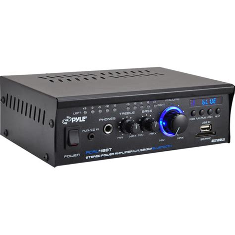 Pyle Pro Mini Blue Series 240w Stereo Power Amplifier Pcau48bt
