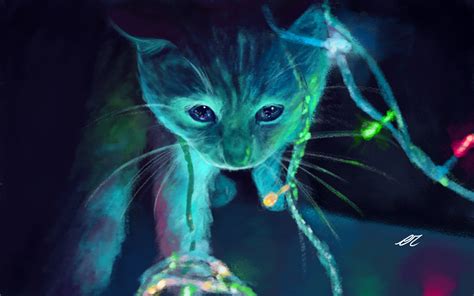800x480 Neon Cat Artwork 800x480 Resolution Hd 4k Wallpapers Images