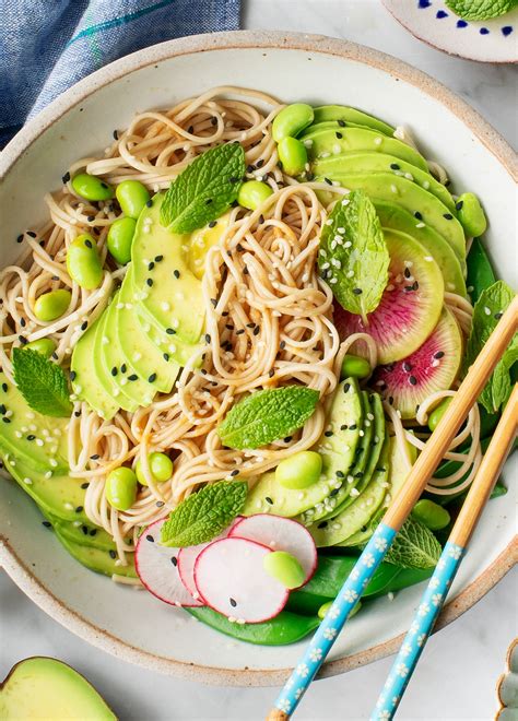 Because soba noodles have more protein and fiber and fewer calories, sugar and carbohydrates, they are a much healthier noodle. Sesame Soba Noodles Recipe - Love and Lemons