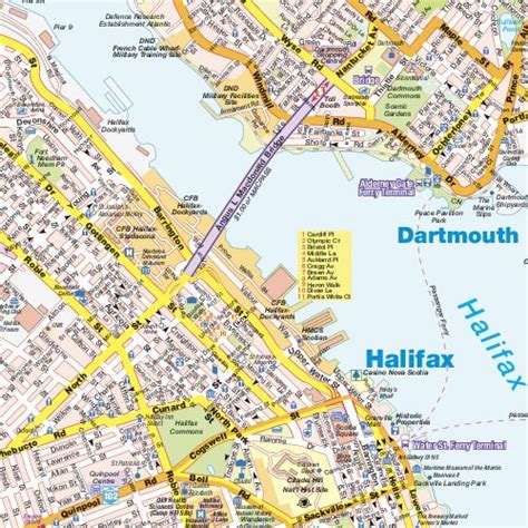 Halifax Wall Map Street Detail Large Map