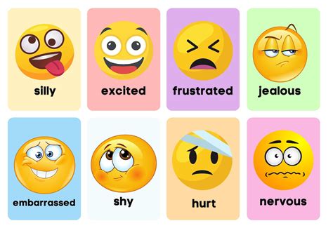 Emotions Emoji Printable Flashcards Instant Download Etsy Canada