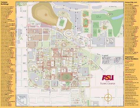 Map Of Arizona State University Campus Tempe Arizona Campus Map