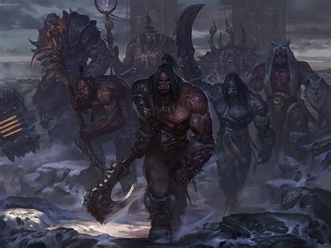 World Of Warcraft Orks Warrior Art Wallpaper Hd Image Picture