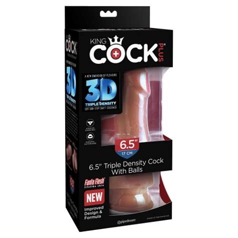 king cock plus 6 5 triple density cock with balls tan sex toys at adult empire