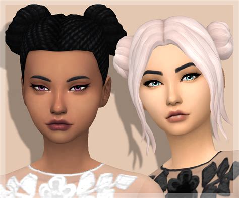 Space Buns With Bangs Cc Sims 4