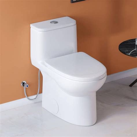 Horow 1 Piece 08 Gpf128 Gpf Dual Flush Elongated Toilet In White