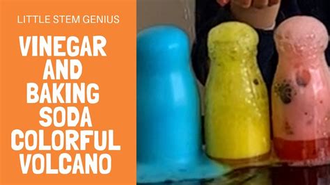 Colorful Volcano Using Baking Soda And Vinegar Science Experiment For