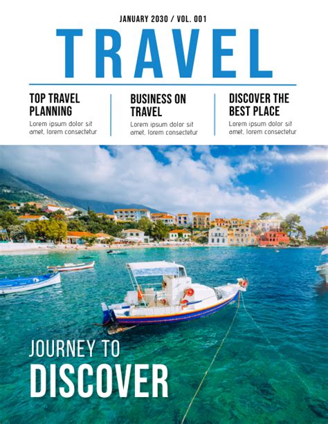 Travel Magazine Cover Design Template Postermywall