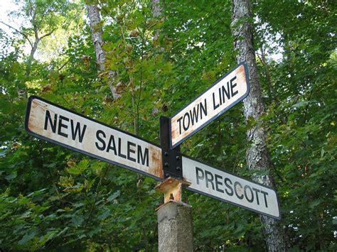 Massachusetts Town Line Sign