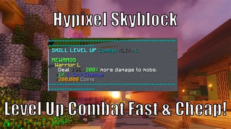 How To Level Up Combat Fast And Cheap Hypixel Skyblock Youtube
