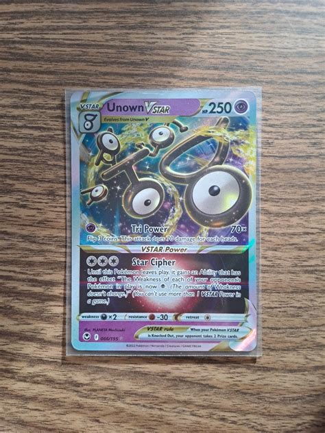 Unown Vstar Ultra Rare Silver Tempest Pokemon Card Hobbies And Toys