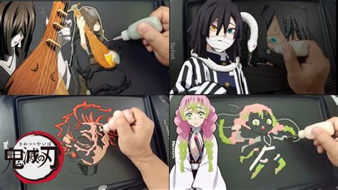 Nakime Biwa Oni Upper Moon 4 Kimetsu No Yaiba Pancake Art Youtube