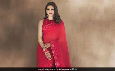 Kajal Aggarwal Wearing A Red Saree Video Goes Viral On Internet
