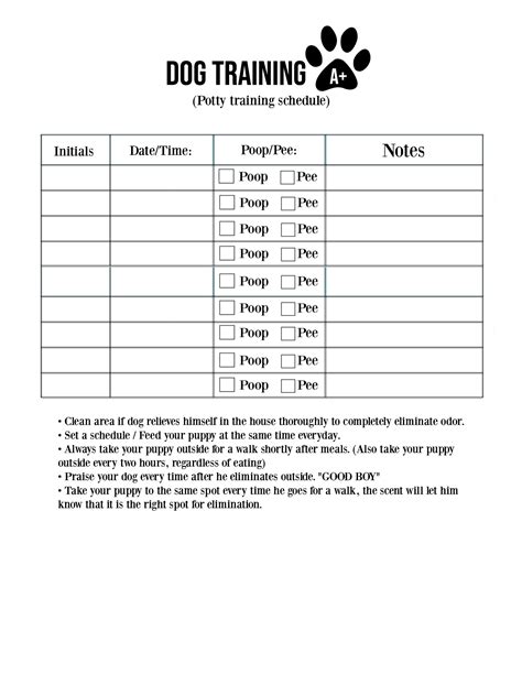 Training Plan Free Printable Dog Training Worksheets
