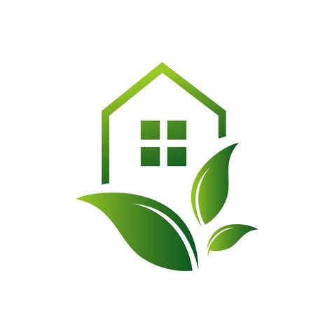 Diseño De Icono De Vector De Logotipo De Casa Verde Ecológico Hogar