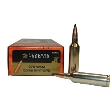 Federal Premium Ammunition 270 Wsm 130 Grain Trophy Copper 20