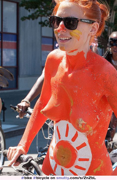 Bike Bicycle Cyclerotica Outdoor Public Bodypaint Hot Sex Picture