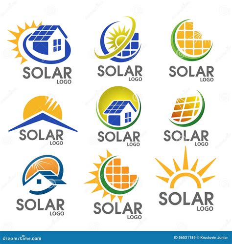 Logotipo De Energía Solar Ilustración Del Vector Ilustración De Azul