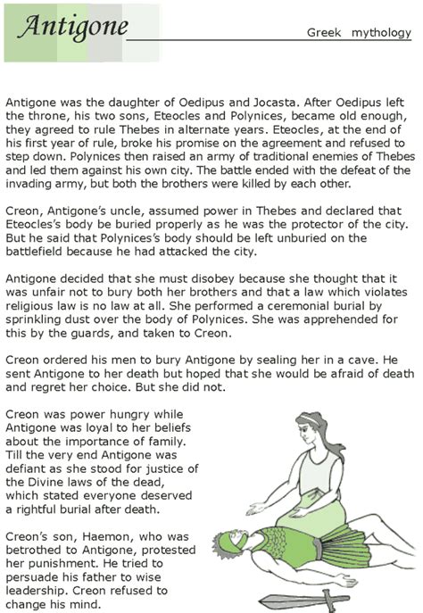 Cbse sheets for grade 7 french: Grade 7 Reading Lesson 22 Myths And Legends Antigone 1 | Reading lessons, English reading ...