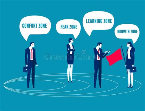 Stepping Outside Comfort Zone Business Zone Vector Illustration Stock