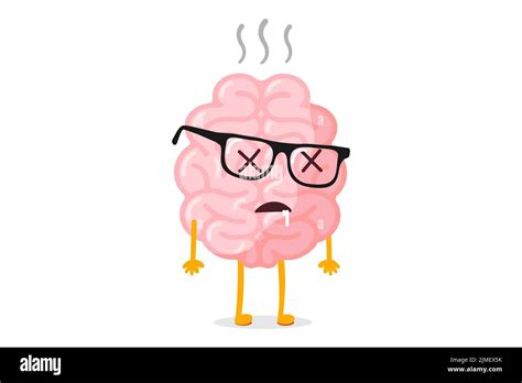 Cartoon Unhealthy Human Brain Dead Death Central Nervous System Mascot