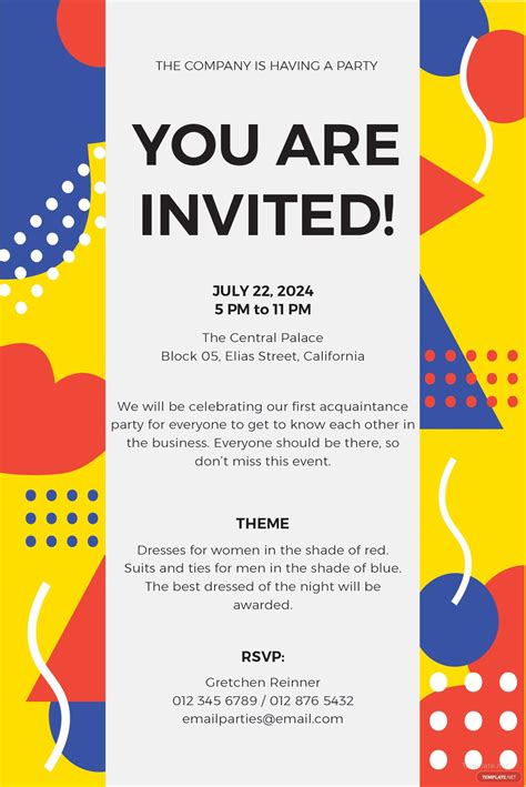 Free Email Party Invitation Template In Ms Word Publisher Illustrator