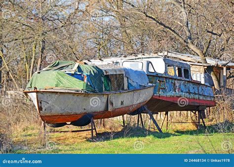 Abandoned Boat In The Forest Stock Photo Image Of Deserted Forgotten