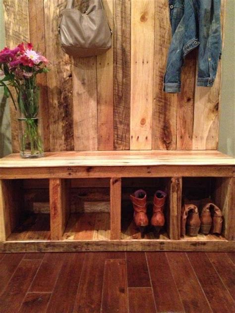 pallet entryway bench storage bench  pallets
