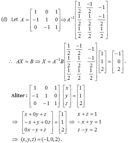 solving systems of linear equations using matrices a plus topper