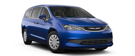 A Blue Chrysler Minivan Is Shown On A White Background With No People