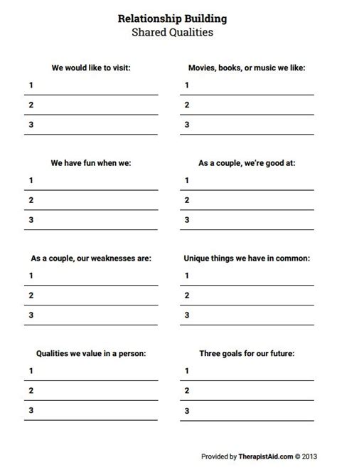 We did not find results for: Relationship Building: Shared Qualities (Worksheet ...