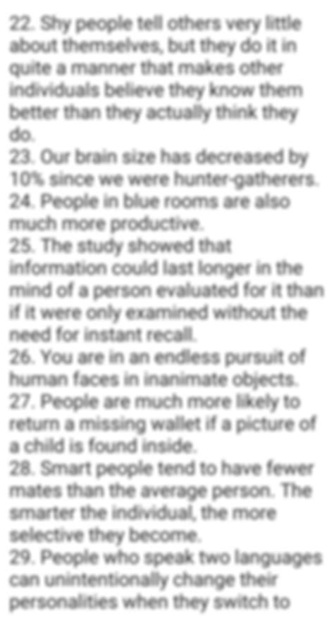SOLUTION: 50 mind blowing psychology facts - Studypool